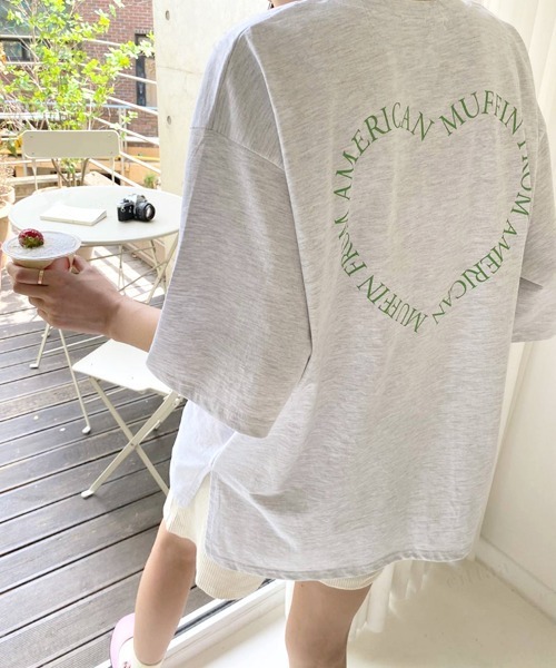 Dalfwin（ダールフィン）の「韓国ファッションハートプリント半袖Tシャツ（Tシャツ/カットソー・レディース・ホワイト/ピンク/グリーン/グレー系その他・FREE）」の8枚目の写真