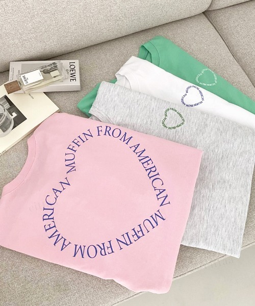 Dalfwin（ダールフィン）の「韓国ファッションハートプリント半袖Tシャツ（Tシャツ/カットソー・レディース・ホワイト/ピンク/グリーン/グレー系その他・FREE）」の14枚目の写真