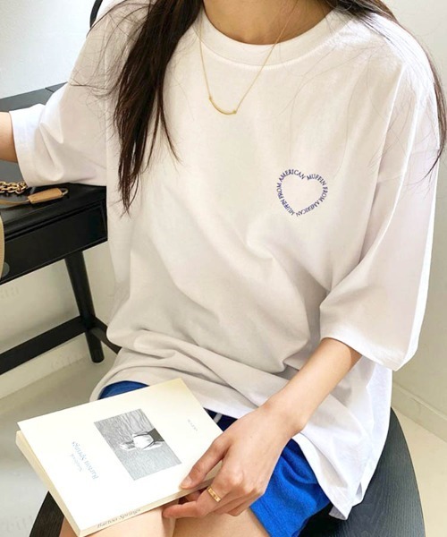 Dalfwin（ダールフィン）の「韓国ファッションハートプリント半袖Tシャツ（Tシャツ/カットソー・レディース・ホワイト/ピンク/グリーン/グレー系その他・FREE）」の16枚目の写真