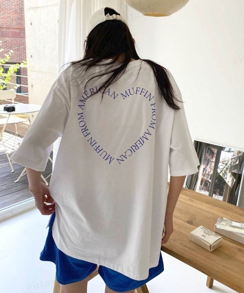 Dalfwin（ダールフィン）の「韓国ファッションハートプリント半袖Tシャツ（Tシャツ/カットソー・レディース・ホワイト/ピンク/グリーン/グレー系その他・FREE）」の15枚目の写真