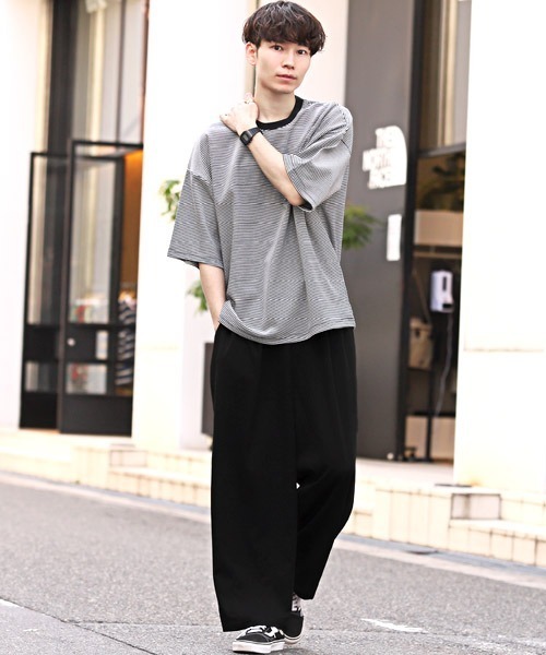 LUXSTYLE(ラグスタイル)の「梨地ツータックワイドパンツ(その他パンツ・メンズ・ブラウン/ブラック/グリーン・L/M)」の7枚目の写真