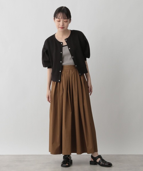 LOWRYS FARM(ローリーズファーム)の「2WAYカットカーディガン5分袖 287004(カーディガン/ボレロ・レディース・ブラック/グレー/グリーン/アイボリー・FREE)」の14枚目の写真