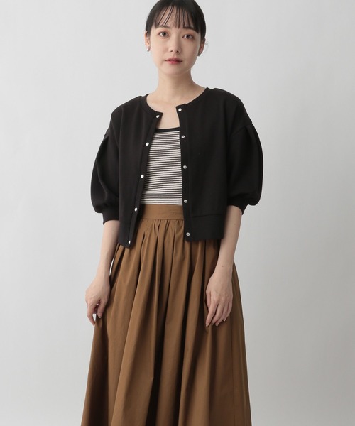 LOWRYS FARM(ローリーズファーム)の「2WAYカットカーディガン5分袖 287004(カーディガン/ボレロ・レディース・ブラック/グレー/グリーン/アイボリー・FREE)」の15枚目の写真