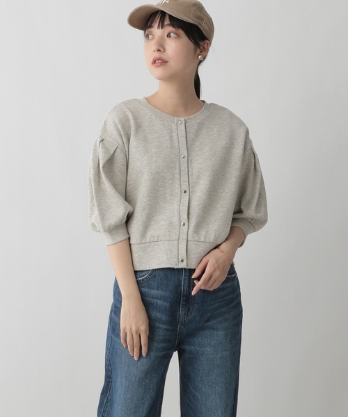 LOWRYS FARM(ローリーズファーム)の「2WAYカットカーディガン5分袖 287004(カーディガン/ボレロ・レディース・ブラック/グレー/グリーン/アイボリー・FREE)」の18枚目の写真