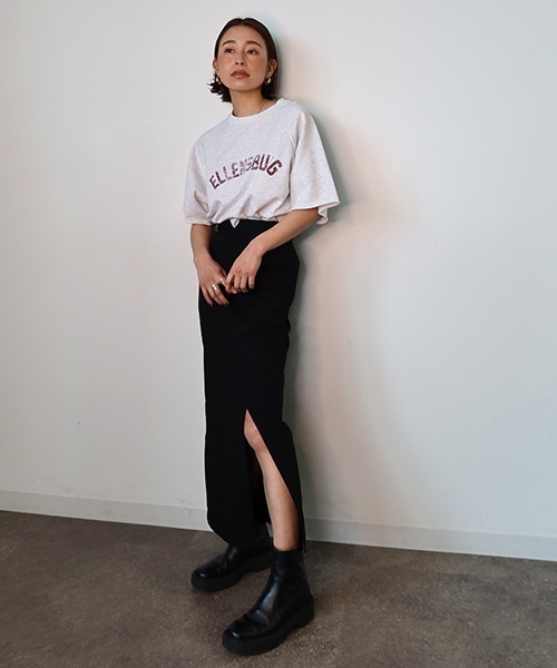 CREDONA(クレドナ)の「アシンメトリースリットタイトSK(スカート・レディース・カーキ/ブラック・SMALL/MEDIUM)」の3枚目の写真