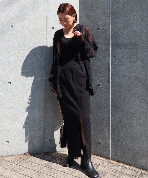 CREDONA(クレドナ)の「アシンメトリースリットタイトSK(スカート・レディース・カーキ/ブラック・SMALL/MEDIUM)」の16枚目の写真