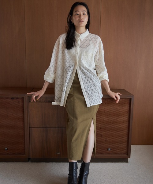 CREDONA(クレドナ)の「アシンメトリースリットタイトSK(スカート・レディース・カーキ/ブラック・SMALL/MEDIUM)」の18枚目の写真