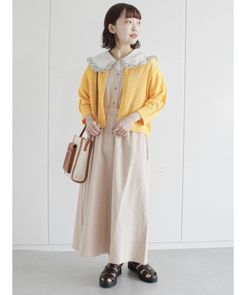 ehka sopo(エヘカソポ)の「バックデザインジャンパースカート(ジャンパースカート・レディース・ベージュ/ブラウン/ミント・フリ-)」の7枚目の写真