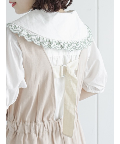 ehka sopo(エヘカソポ)の「バックデザインジャンパースカート(ジャンパースカート・レディース・ベージュ/ブラウン/ミント・フリ-)」の10枚目の写真