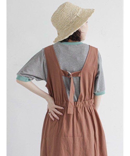 ehka sopo(エヘカソポ)の「バックデザインジャンパースカート(ジャンパースカート・レディース・ベージュ/ブラウン/ミント・フリ-)」の20枚目の写真