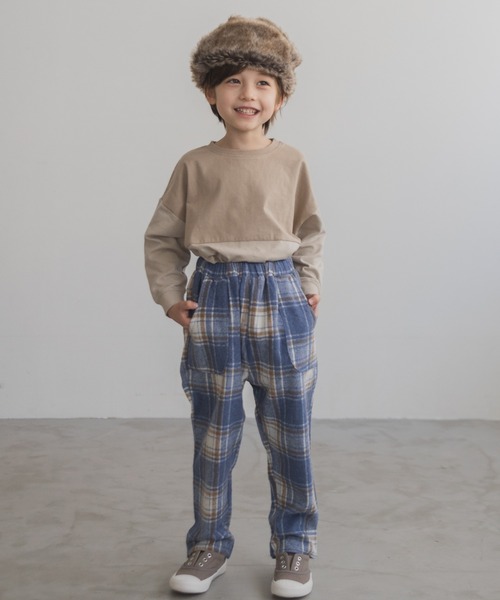 pairmanon（ペアマノン）の「ユニセックス起毛サルエル風パンツ（その他パンツ・キッズ・ベージュ系その他5/ブラウン系その他4/ブルー系その他3/ブルー系その他4/ベージュ系その他7/ダークネイビー/グレー系その他6・110/150/130/100/90/120/140）」の10枚目の写真