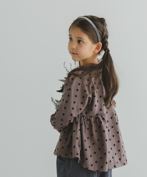 pairmanon（ペアマノン）の「【プレミアムコットン100%】ガールズ長袖チュニック（チュニック・キッズ・イエロー/モカ/ラベンダー/ブラック系その他4/ブラウン系その他5/ベージュ系その他4/ブラウン系その他4・90/100/110/120/130/140/150）」の4枚目の写真