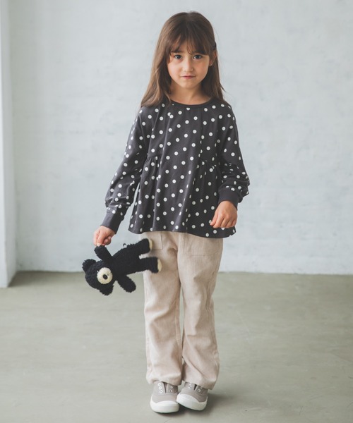 pairmanon（ペアマノン）の「【プレミアムコットン100%】ガールズ長袖チュニック（チュニック・キッズ・イエロー/モカ/ラベンダー/ブラック系その他4/ブラウン系その他5/ベージュ系その他4/ブラウン系その他4・90/100/110/120/130/140/150）」の15枚目の写真