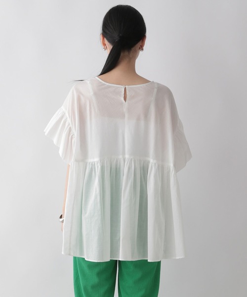 LOWRYS FARM(ローリーズファーム)の「ボイルフリルチュニックシャツ 349138(シャツ/ブラウス・レディース・ホワイト/ブラック/グリーン・FREE)」の11枚目の写真