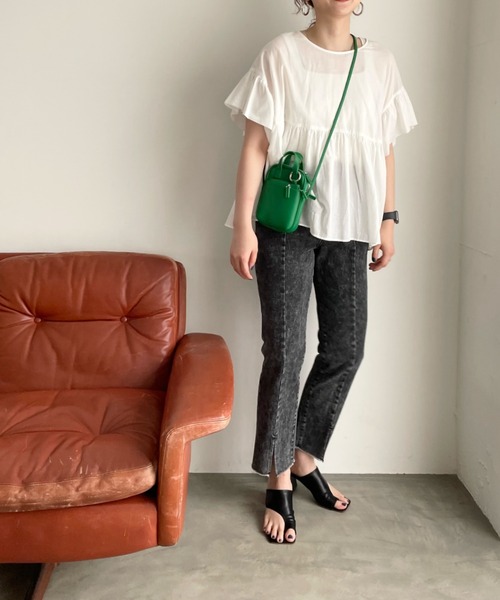 LOWRYS FARM(ローリーズファーム)の「ボイルフリルチュニックシャツ 349138(シャツ/ブラウス・レディース・ホワイト/ブラック/グリーン・FREE)」の20枚目の写真