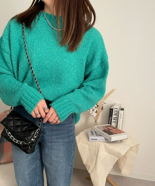 sakishimatokyo(サキシマトーキョー)の「ブークレプルオーバー(ニット/セーター・レディース・アイボリー/ブラック/オレンジ/グリーン/ピンク・FREE)」の13枚目の写真