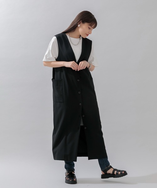 CLOCHE（クロシェ）の「cloche 前後2WAYベストワンピース（ワンピース