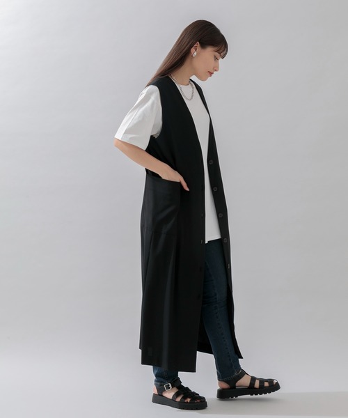 CLOCHE（クロシェ）の「cloche 前後2WAYベストワンピース（ワンピース・レディース・ブラック/ベージュ・FREE）」の21枚目の写真