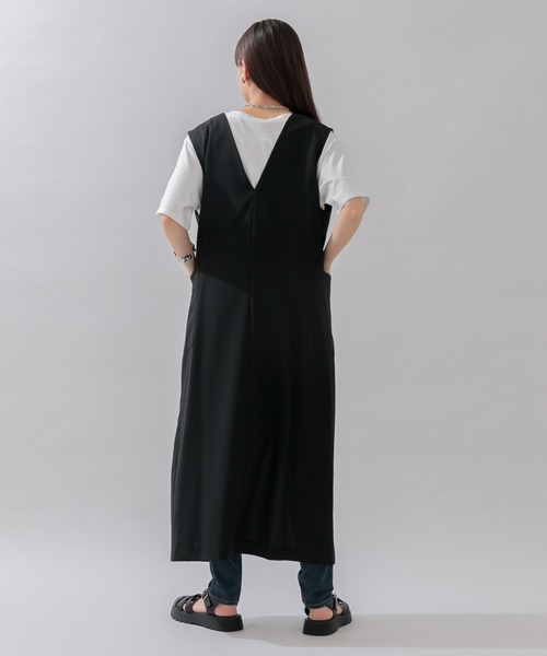 CLOCHE（クロシェ）の「cloche 前後2WAYベストワンピース（ワンピース・レディース・ブラック/ベージュ・FREE）」の18枚目の写真