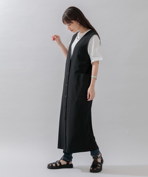 CLOCHE（クロシェ）の「cloche 前後2WAYベストワンピース（ワンピース