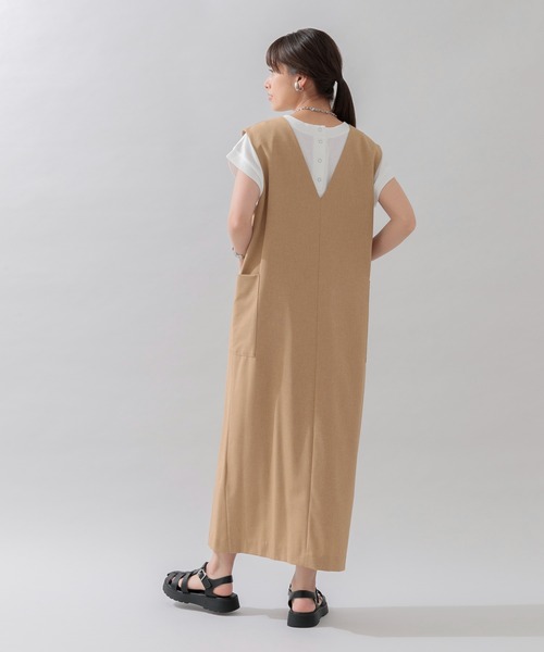 CLOCHE（クロシェ）の「cloche 前後2WAYベストワンピース（ワンピース・レディース・ブラック/ベージュ・FREE）」の13枚目の写真