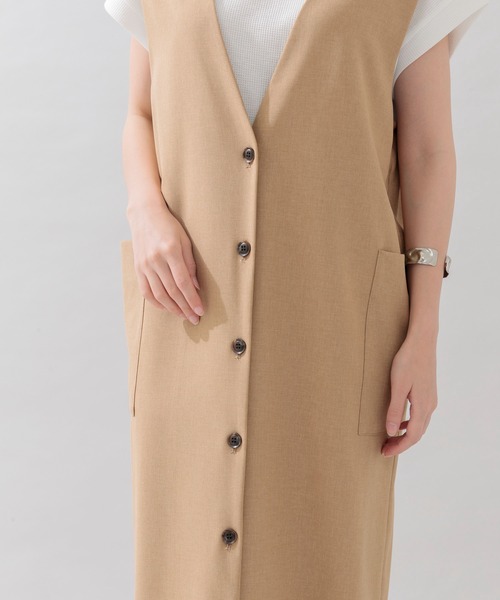 CLOCHE（クロシェ）の「cloche 前後2WAYベストワンピース（ワンピース・レディース・ブラック/ベージュ・FREE）」の11枚目の写真