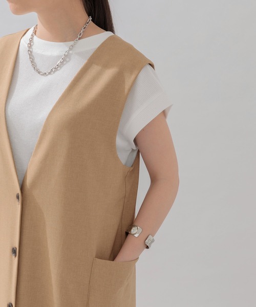 CLOCHE（クロシェ）の「cloche 前後2WAYベストワンピース（ワンピース・レディース・ブラック/ベージュ・FREE）」の8枚目の写真
