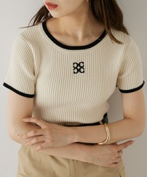 Chico | 胸刺繍パイピングチビニット(ニット/セーター)