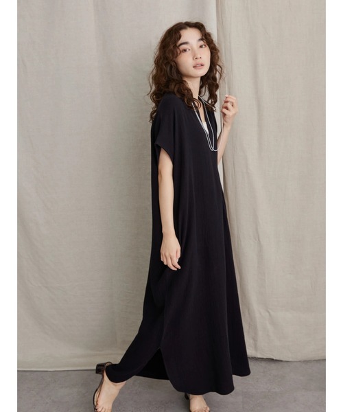 AMERICAN HOLIC（アメリカンホリック）の「Wガーゼカフタンワンピース（ワンピース・レディース・ブラック/アイボリー・FREE）」の10枚目の写真