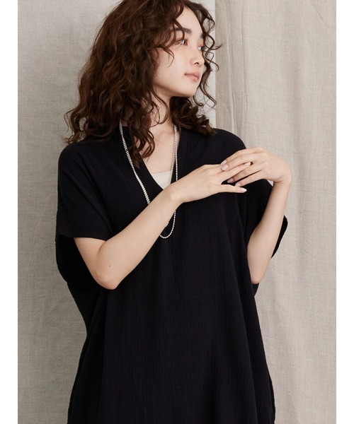 AMERICAN HOLIC（アメリカンホリック）の「Wガーゼカフタンワンピース（ワンピース・レディース・ブラック/アイボリー・FREE）」の12枚目の写真