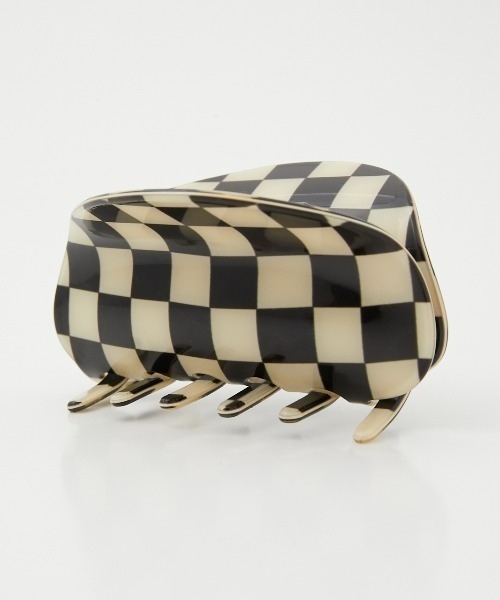 RODEO CROWNS WIDE BOWL（ロデオクラウンズワイドボウル）の「チェッカーフラッグバンスクリップ（バレッタ/ヘアクリップ・レディース・ブラック系その他/ブルー系その他/パープル系その他・FREE）」の2枚目の写真