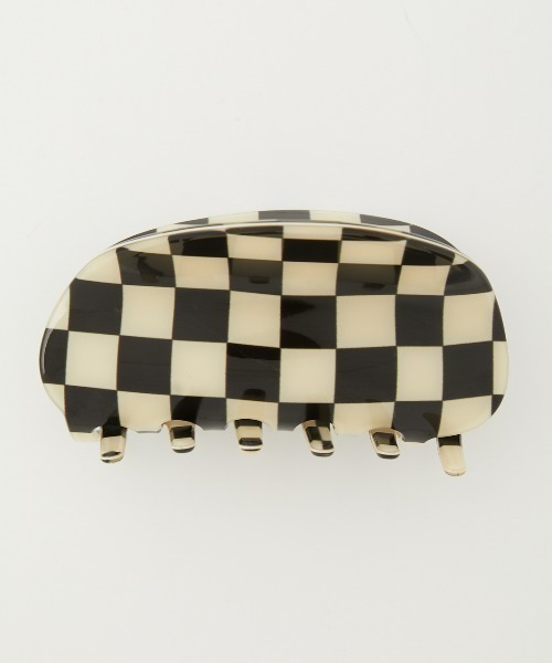 RODEO CROWNS WIDE BOWL（ロデオクラウンズワイドボウル）の「チェッカーフラッグバンスクリップ（バレッタ/ヘアクリップ・レディース・ブラック系その他/ブルー系その他/パープル系その他・FREE）」の5枚目の写真