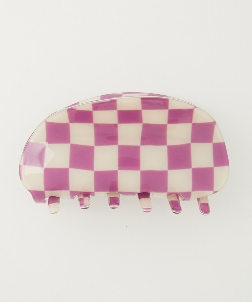 RODEO CROWNS WIDE BOWL（ロデオクラウンズワイドボウル）の「チェッカーフラッグバンスクリップ（バレッタ/ヘアクリップ・レディース・ブラック系その他/ブルー系その他/パープル系その他・FREE）」の4枚目の写真