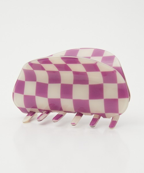 RODEO CROWNS WIDE BOWL（ロデオクラウンズワイドボウル）の「チェッカーフラッグバンスクリップ（バレッタ/ヘアクリップ・レディース・ブラック系その他/ブルー系その他/パープル系その他・FREE）」の7枚目の写真