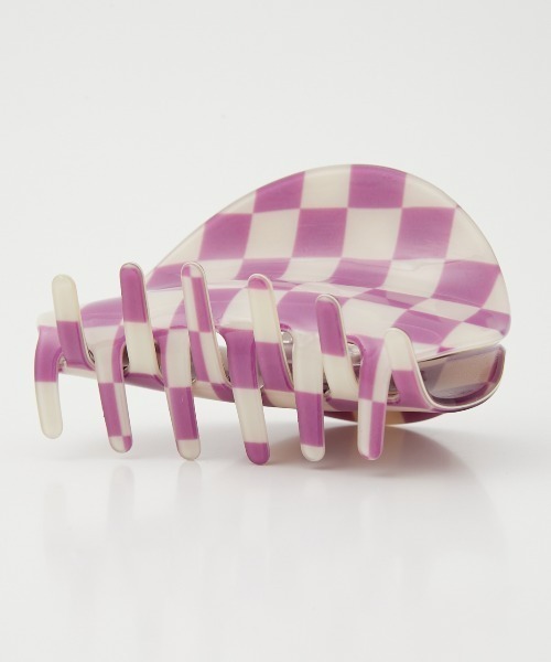 RODEO CROWNS WIDE BOWL（ロデオクラウンズワイドボウル）の「チェッカーフラッグバンスクリップ（バレッタ/ヘアクリップ・レディース・ブラック系その他/ブルー系その他/パープル系その他・FREE）」の6枚目の写真
