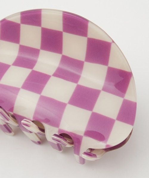 RODEO CROWNS WIDE BOWL（ロデオクラウンズワイドボウル）の「チェッカーフラッグバンスクリップ（バレッタ/ヘアクリップ・レディース・ブラック系その他/ブルー系その他/パープル系その他・FREE）」の12枚目の写真