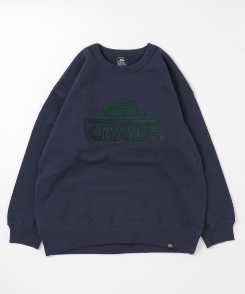 KRIFF MAYER Lady's Collection(クリフメイヤーレディースコレクション)の「裏起毛ユルクルー(ワッペン)(スウェット・レディース・モカ/チャコール/カラフル/ネイビー/グレー/レンガ/グリーン/ナチュラル・LARGE/MEDIUM)」の6枚目の写真