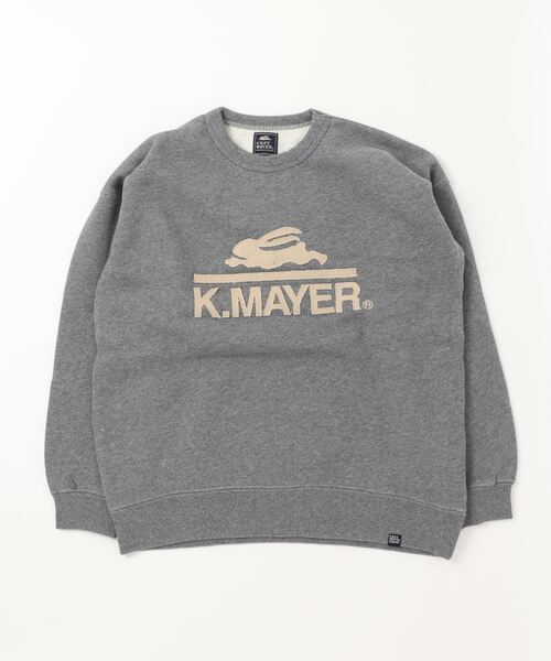 KRIFF MAYER Lady's Collection(クリフメイヤーレディースコレクション)の「裏起毛ユルクルー(ワッペン)(スウェット・レディース・モカ/チャコール/カラフル/ネイビー/グレー/レンガ/グリーン/ナチュラル・LARGE/MEDIUM)」の2枚目の写真