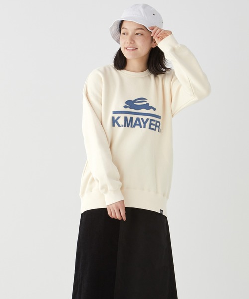 KRIFF MAYER Lady's Collection(クリフメイヤーレディースコレクション)の「裏起毛ユルクルー(ワッペン)(スウェット・レディース・モカ/チャコール/カラフル/ネイビー/グレー/レンガ/グリーン/ナチュラル・LARGE/MEDIUM)」の15枚目の写真