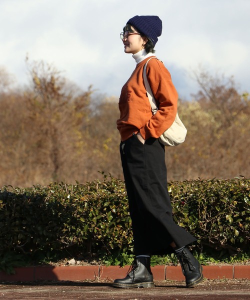 KRIFF MAYER Lady's Collection(クリフメイヤーレディースコレクション)の「裏起毛ユルクルー(ワッペン)(スウェット・レディース・モカ/チャコール/カラフル/ネイビー/グレー/レンガ/グリーン/ナチュラル・LARGE/MEDIUM)」の13枚目の写真