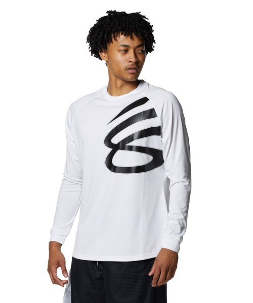 UNDER ARMOUR(アンダーアーマー)の「カリー テック ロングスリーブ Tシャツ 〈カリーロゴ〉(バスケットボール/メンズ)(Tシャツ/カットソー・メンズ・ブラック/ホワイト・S/L/XL/M/XXL/3XL)」の2枚目の写真