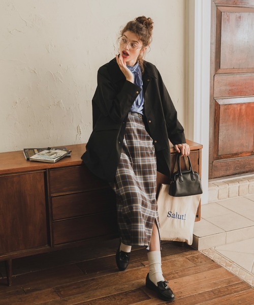 BONLECILL（ボンルシール）の「ラグランスリーブ 襟コーデュロイ オーバーハンティングジャケット（その他アウター・レディース・カーキ/ブラック/ベージュ/アイボリー/ネイビー・FREE）」の12枚目の写真