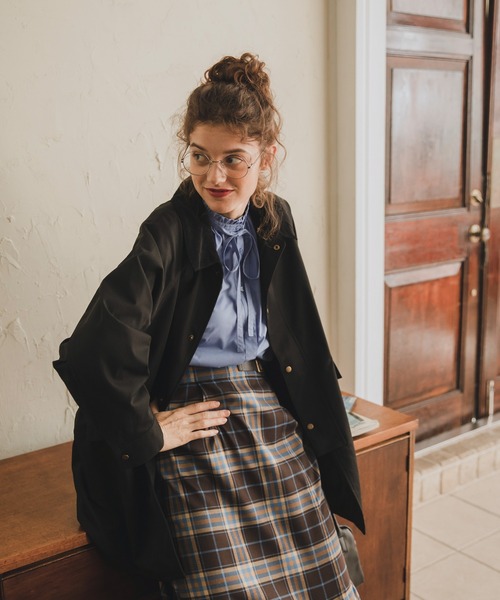 ラグランスリーブ 襟コーデュロイ オーバーハンティングジャケット