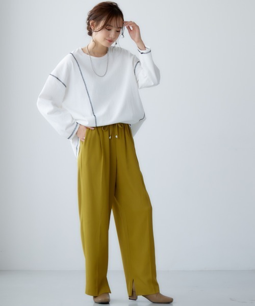 miclat(ミクラ)の「大きいサイズ カラーイージーパンツ miclat(その他パンツ・レディース・ブラック/イエロー系/ピンク系・LL/3L/4L/L)」の5枚目の写真