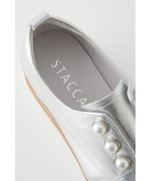 新品未使用⚫︎STACCATO メイジーパールプラットフォーム⚫︎シルバー メイジーパールプラットフォーム（ローファー）｜STACCATO