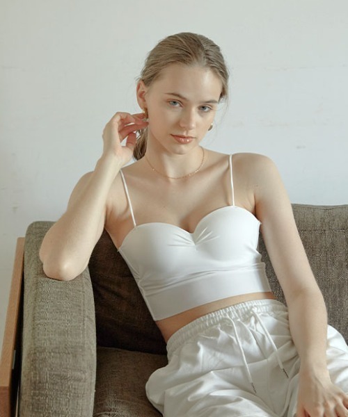 ACYM（アシーム）の「Smooth ブラトップ（キャミソール・レディース・ホワイト/ブラック・FREE）」の7枚目の写真