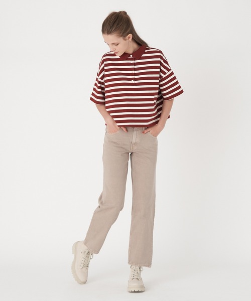 Levi's（リーバイス）の「Levi's/リーバイス クロップド ポロシャツ FIRED BRICK（Tシャツ/カットソー・レディース・レッド・S/XS/M）」の11枚目の写真