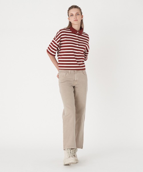 Levi's（リーバイス）の「Levi's/リーバイス クロップド ポロシャツ FIRED BRICK（Tシャツ/カットソー・レディース・レッド・S/XS/M）」の12枚目の写真