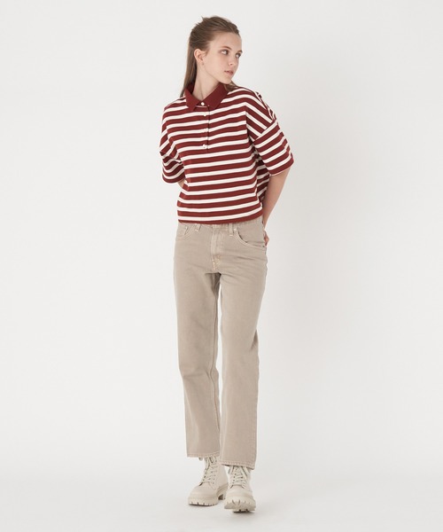 Levi's（リーバイス）の「Levi's/リーバイス クロップド ポロシャツ FIRED BRICK（Tシャツ/カットソー・レディース・レッド・S/XS/M）」の13枚目の写真