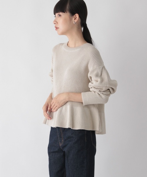 LOWRYS FARM（ローリーズファーム）の「ペプラムプルオーバー　157640（ニット/セーター・レディース・アイボリー/ブラック/イエロー・FREE）」の4枚目の写真